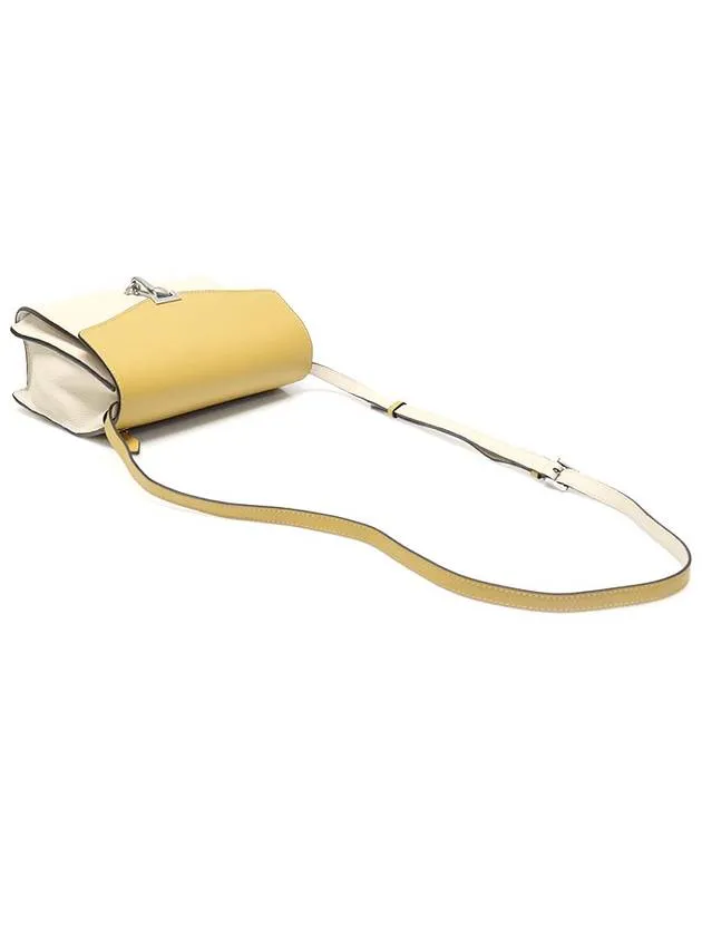 40764721 Yellow Limestone Bicolor Grain Leather McCann Small Cross Bag