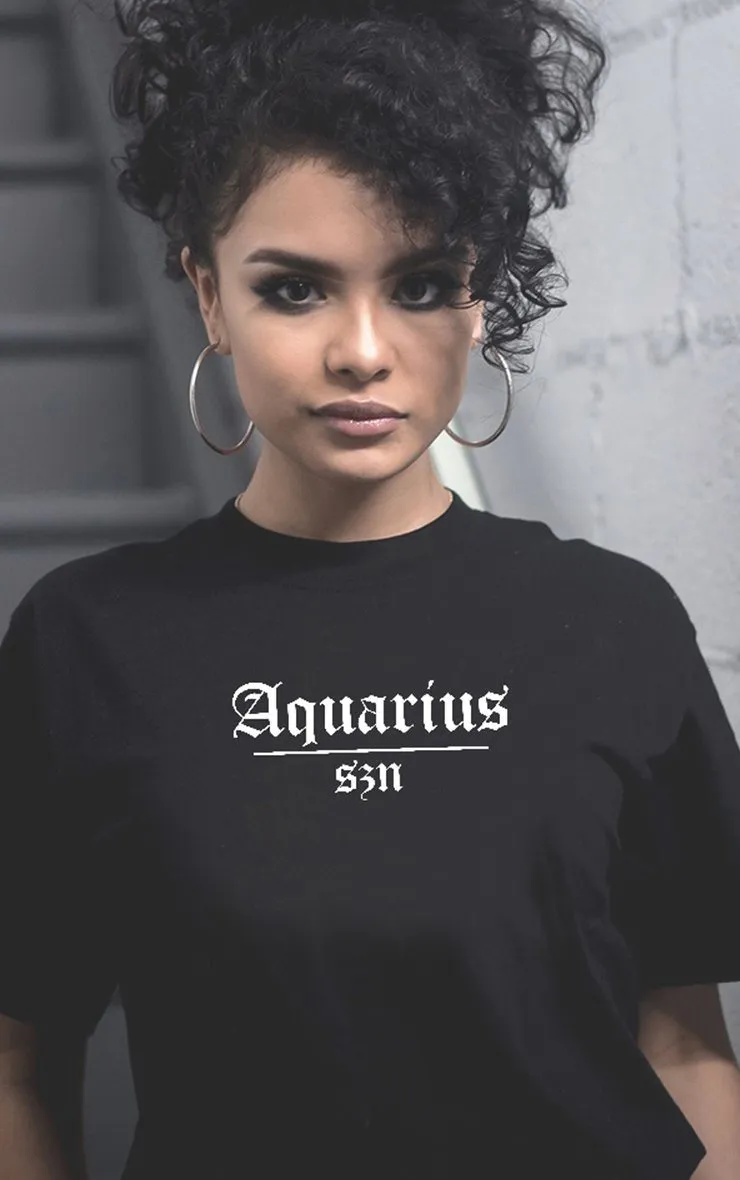 Aquarius Szn Star Signs Season Black T-Shirt