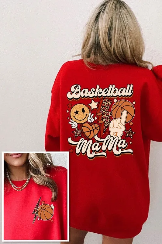 Basketball Front Back Graphic Fleece Sweatshirts