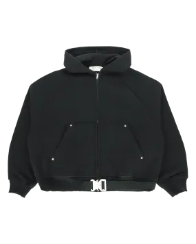 BELTED BUCKLE ZIP HOODIE