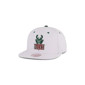 Bucks White Team Color Snapback HWC