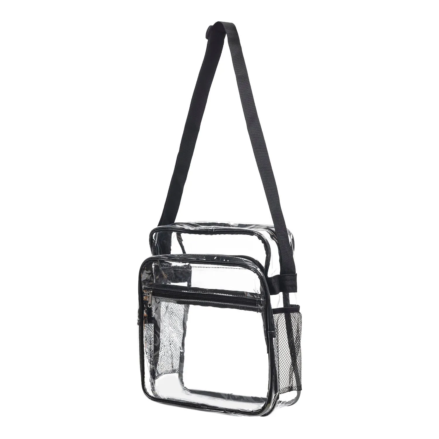 Clear Bag Stadium Approved Crossbody Messenger Shoulder Bag with Adjustable Strap For Concert  Festival or as Clear Lunch Bag with Bottle Holder