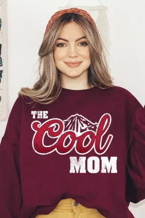 COLOR BEAR "The Cool Mom" Oversized Graphic Fleece Sweatshirts