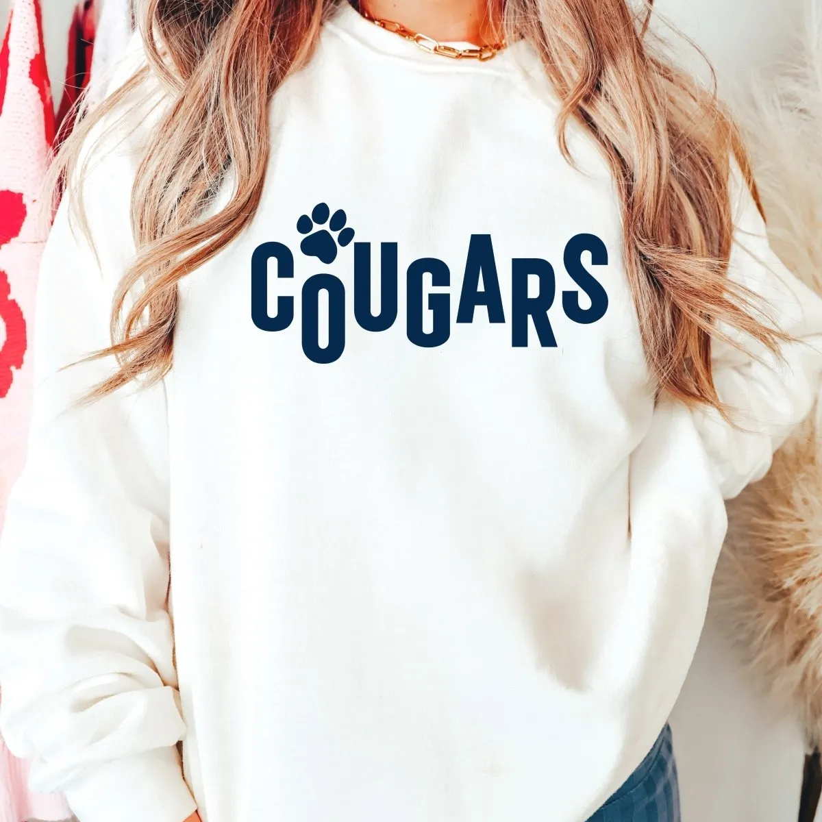 Cougars with Small Paw Sweatshirts & Hoodies - Hunt Club Elementary