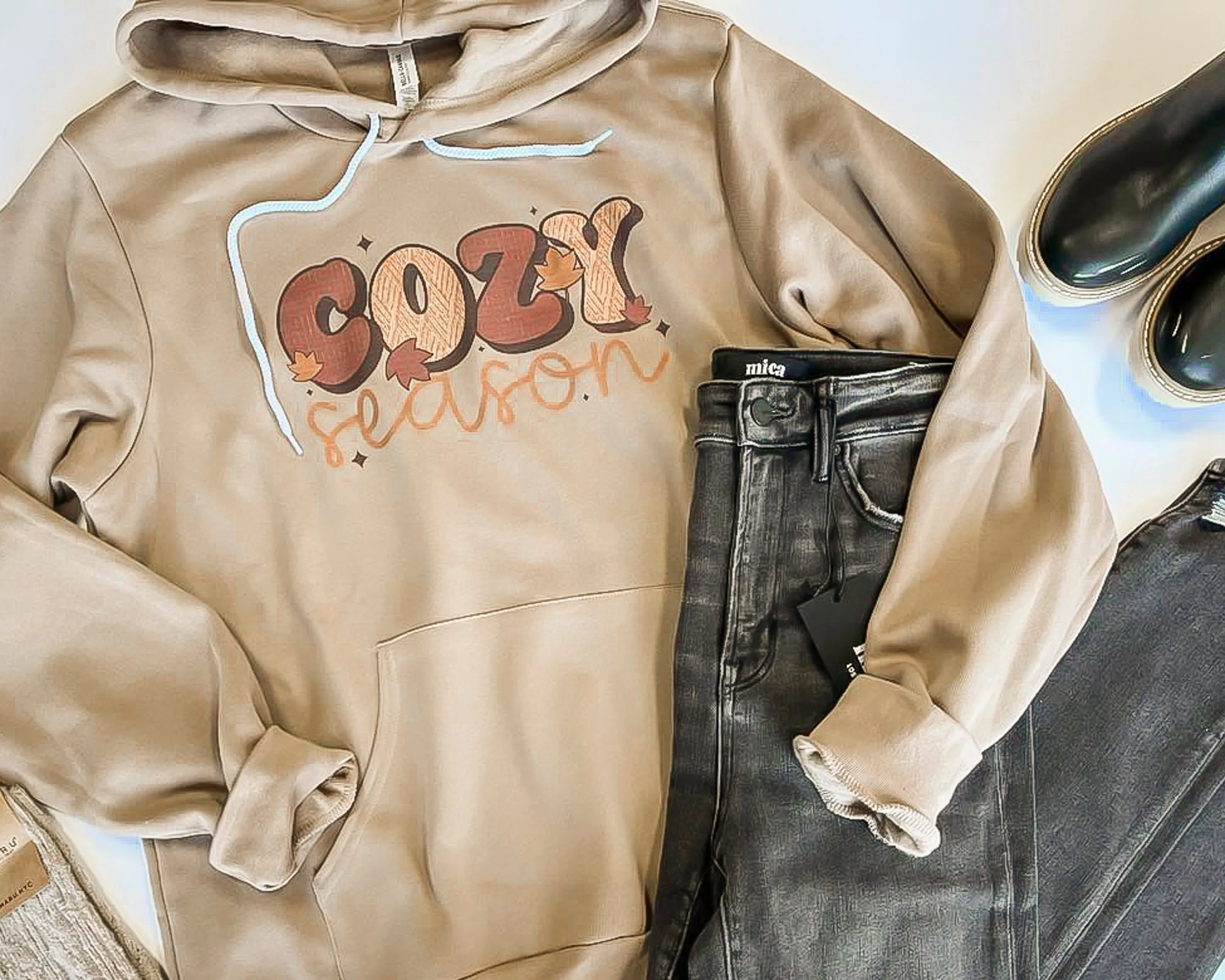 Cozy Season Mocha Graphic Hoodie - Final Sale