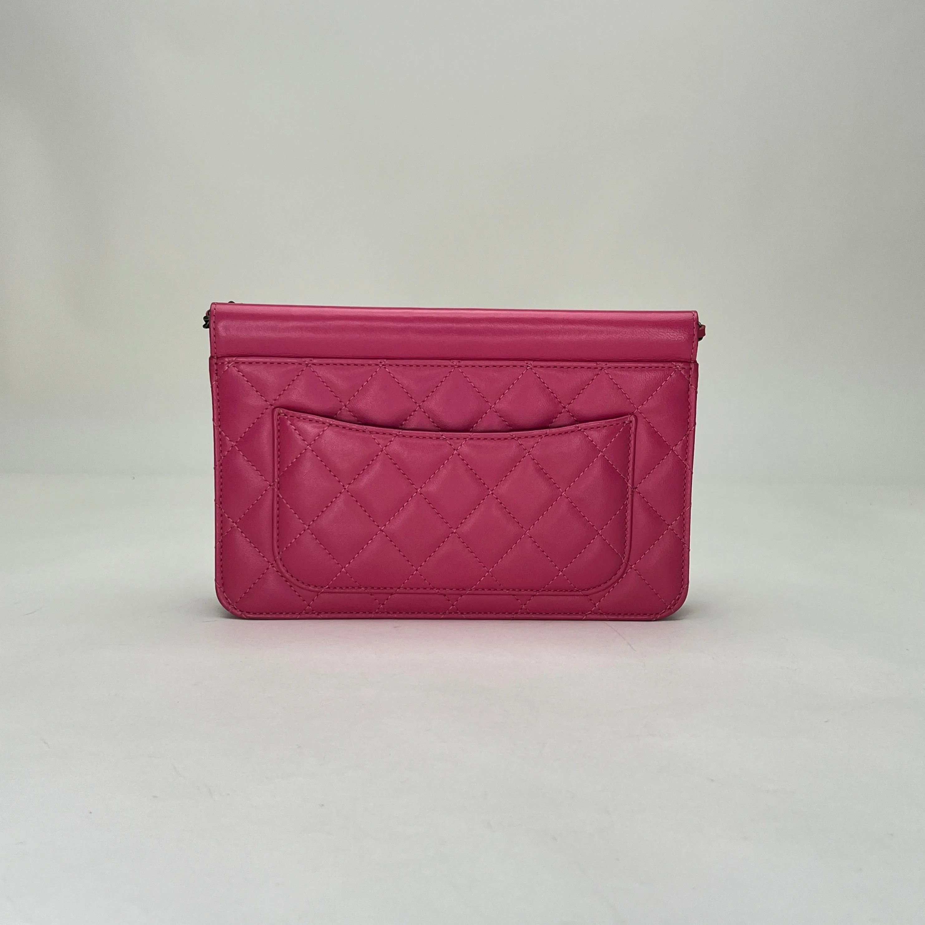 Crossing Times Medium Pink Crossbody Bag in Lambskin, Ruthenium hardware