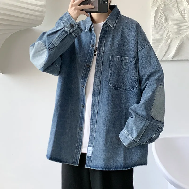 Elbow Patch Denim Jean Jacket