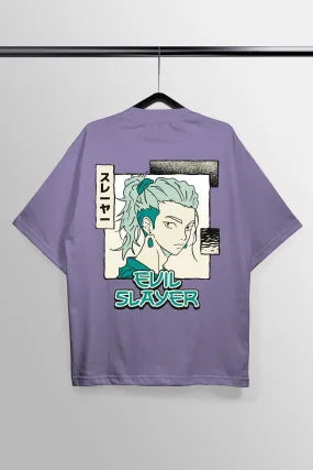 Evil Slayer Lavender Oversized Tee