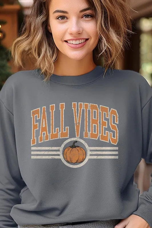 Fall Vibes Graphic Fleece Sweatshirts