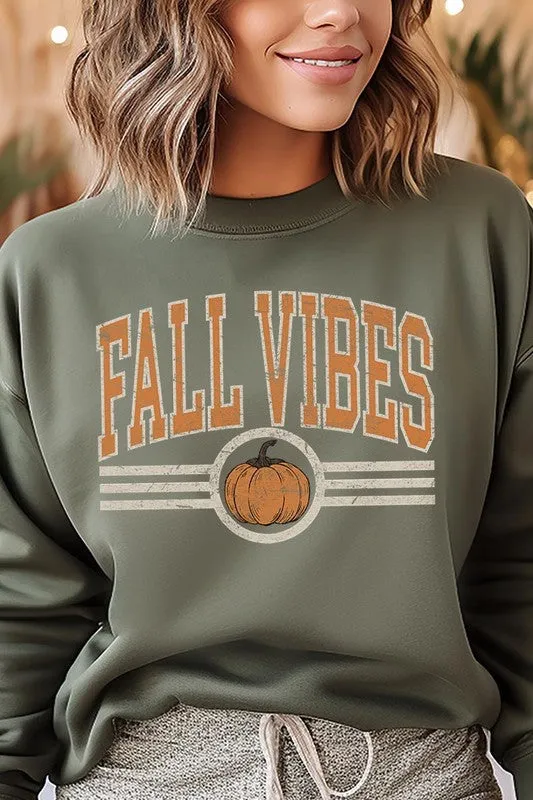 Fall Vibes Graphic Fleece Sweatshirts