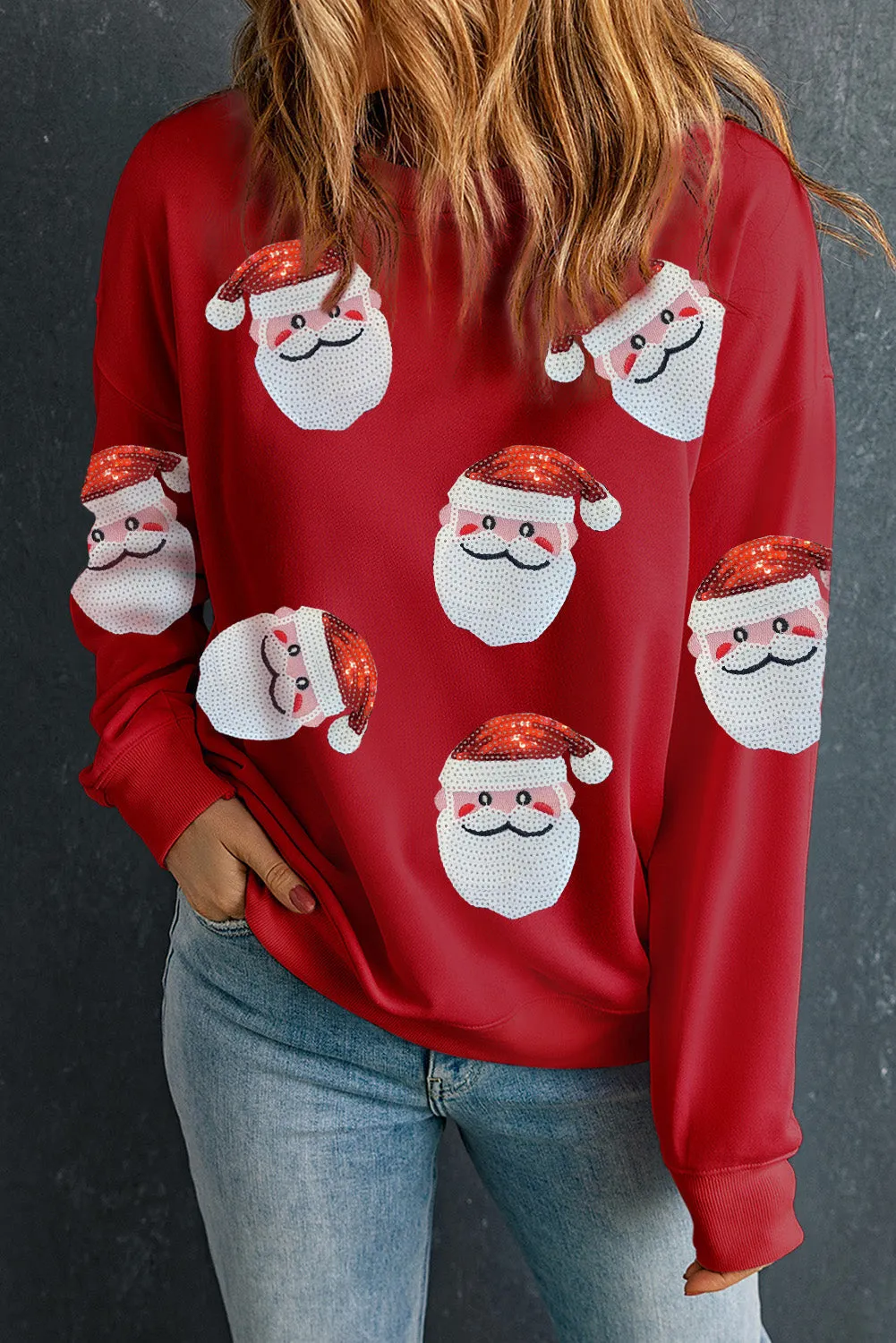 Fiery Red Santa Claus Graphic Sweatshirt