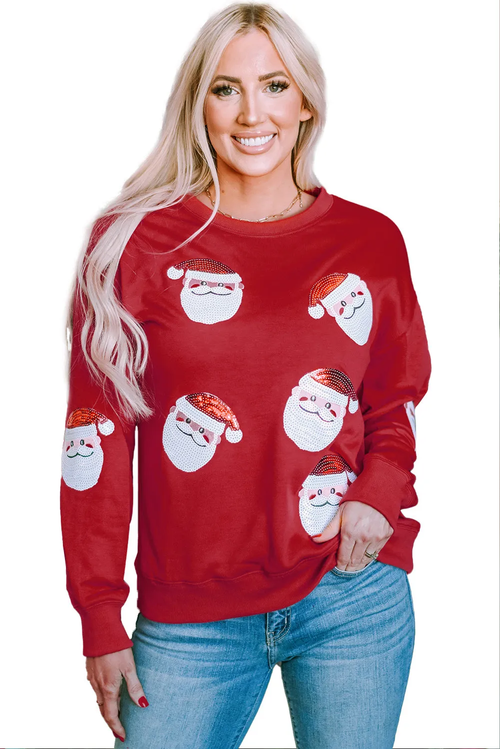 Fiery Red Santa Claus Graphic Sweatshirt