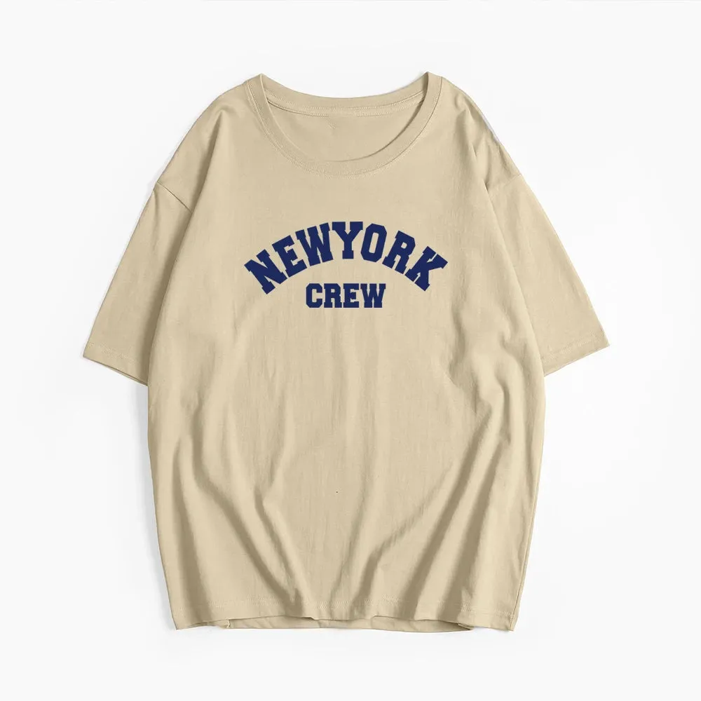 Girls cute oversized washed NY tees