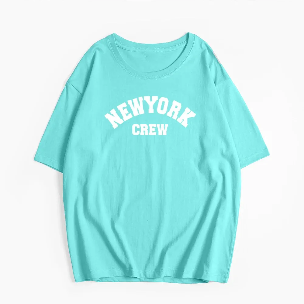 Girls cute oversized washed NY tees