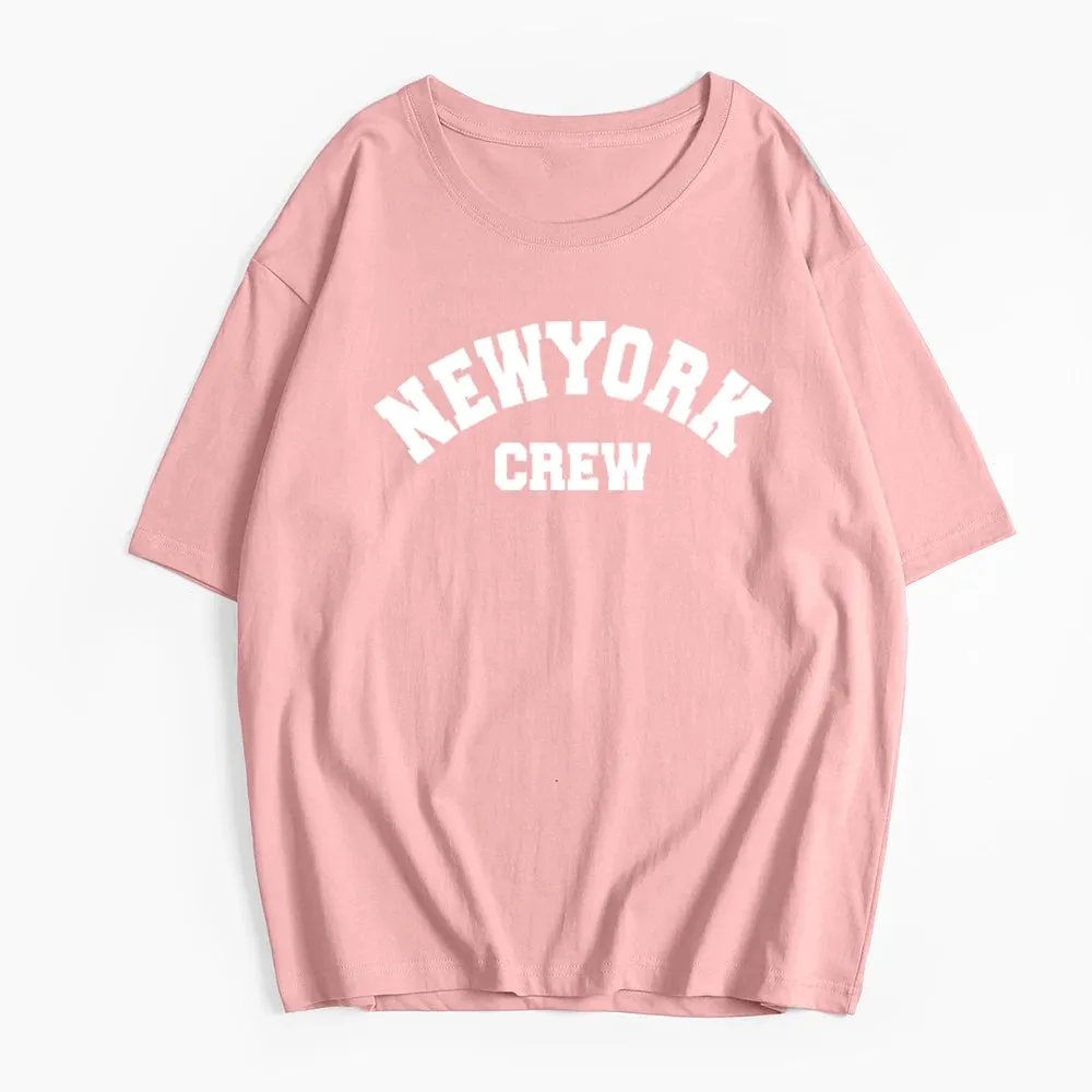 Girls cute oversized washed NY tees