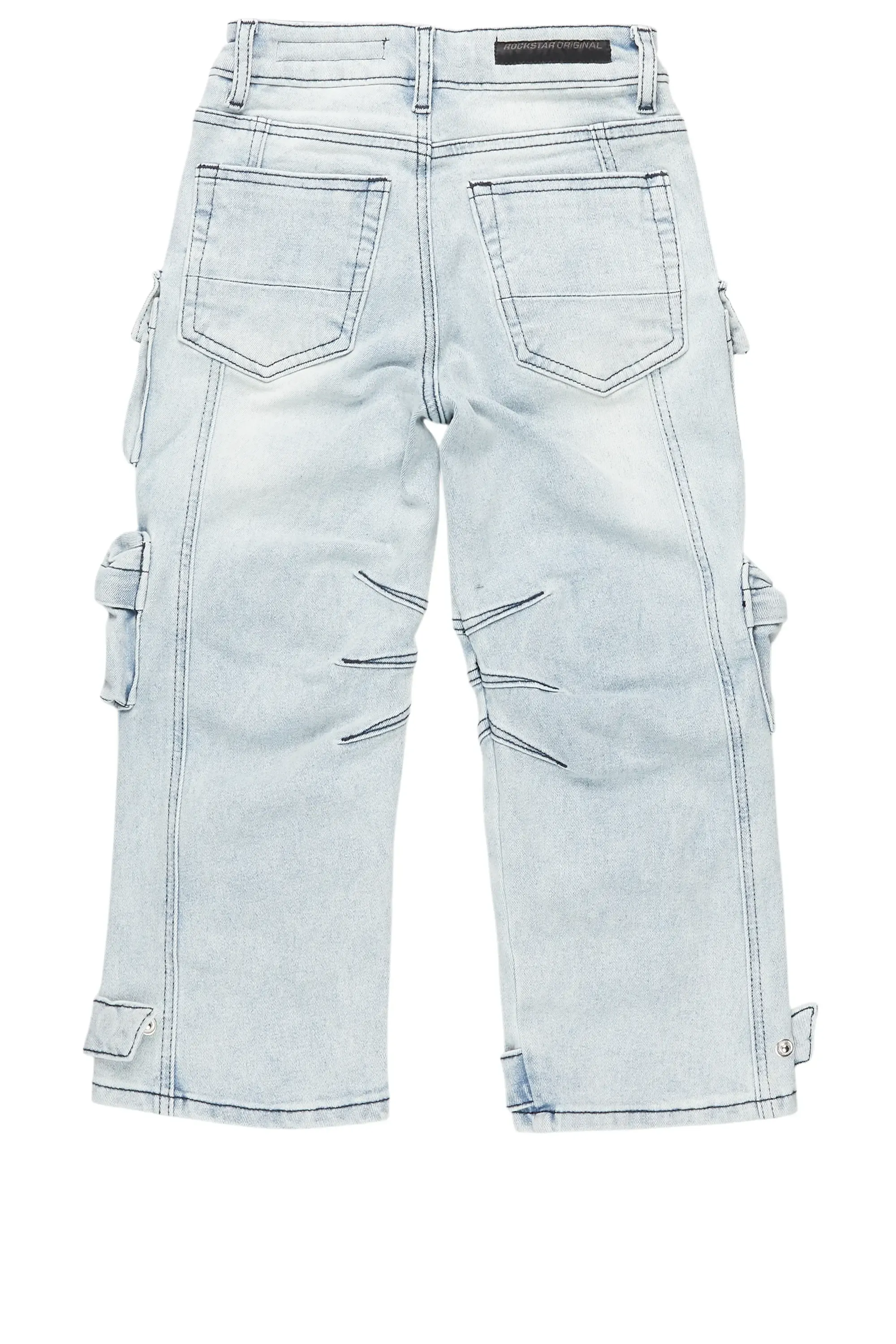 Girls Mahesh Blue Baggy Cargo Jean