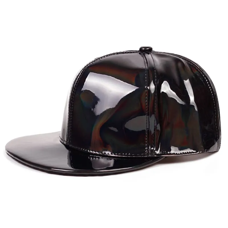 Glitter Leather Snapback Cap