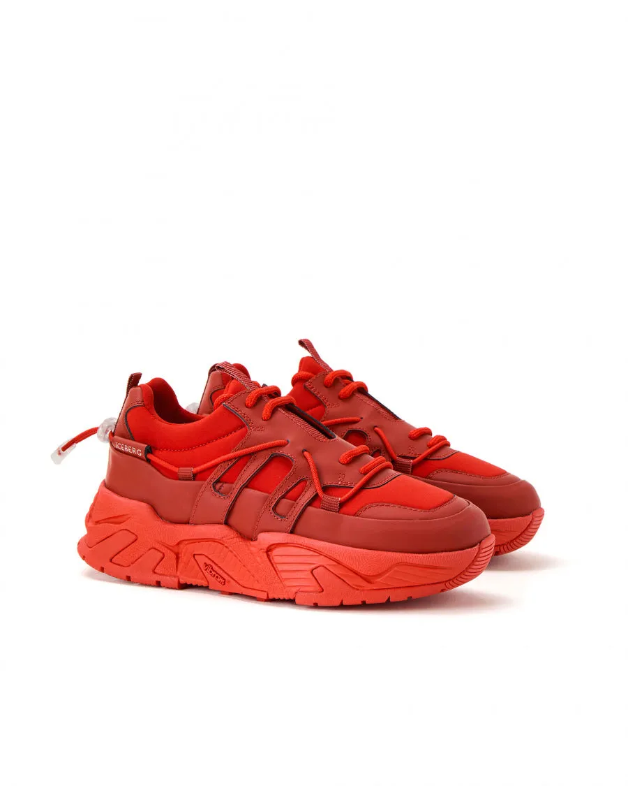 Iceberg - Red Chunky Trainers