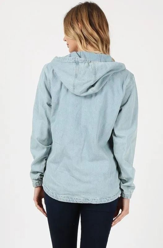 Ladies Denim Jacket with Hoodies