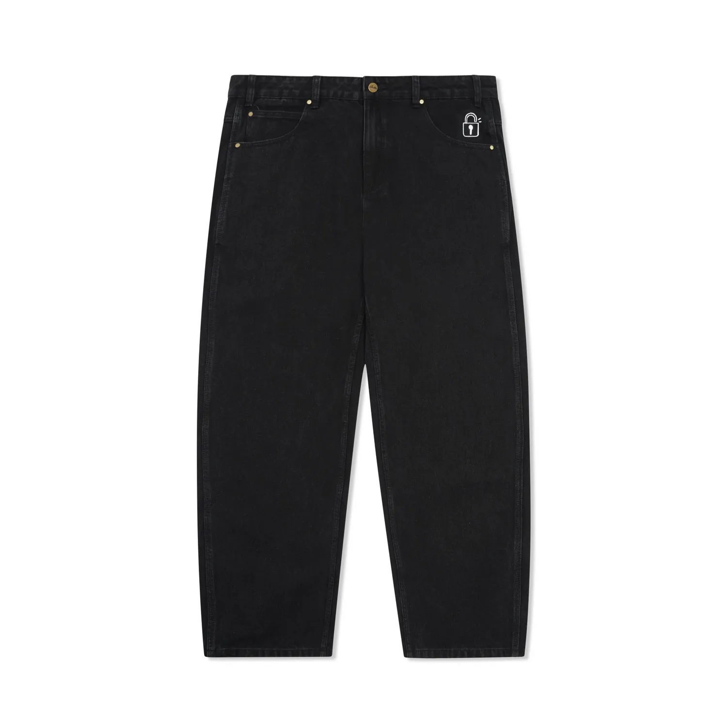 Lock Baggy Denim Jeans - Flat Black