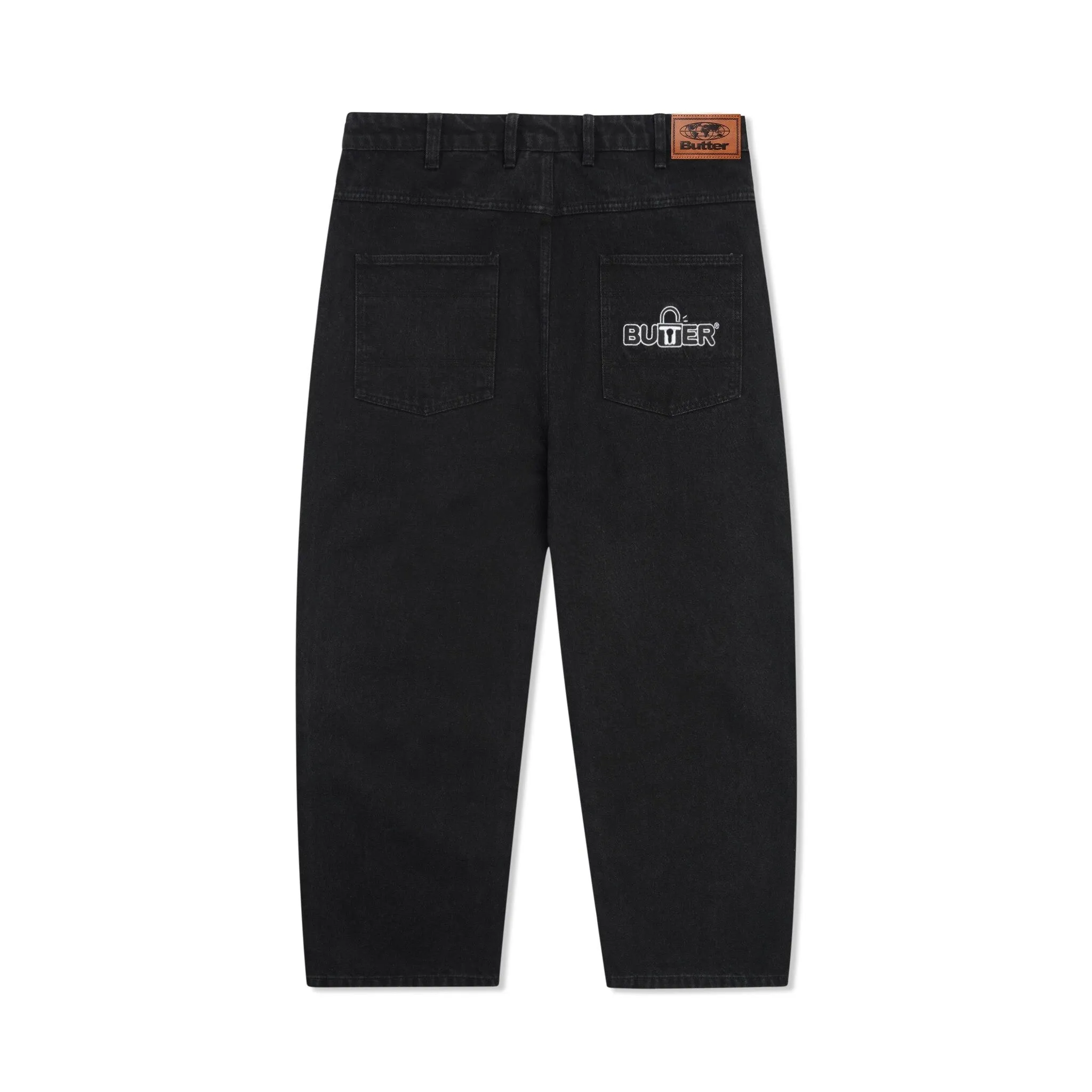 Lock Baggy Denim Jeans - Flat Black