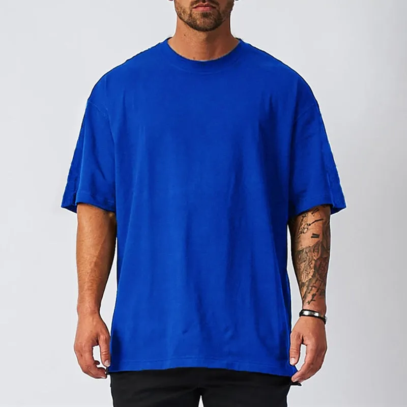 Men minimalist oversized fit t-shirt gym t-shirt loose t-shirt bodybuilding shirt