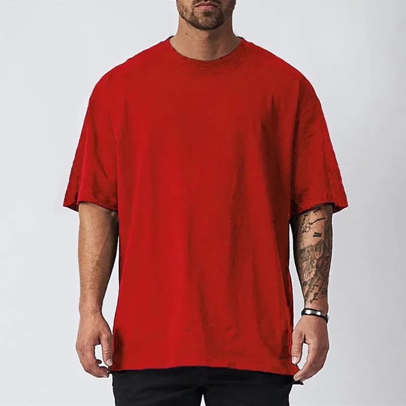 Men minimalist oversized fit t-shirt gym t-shirt loose t-shirt bodybuilding shirt