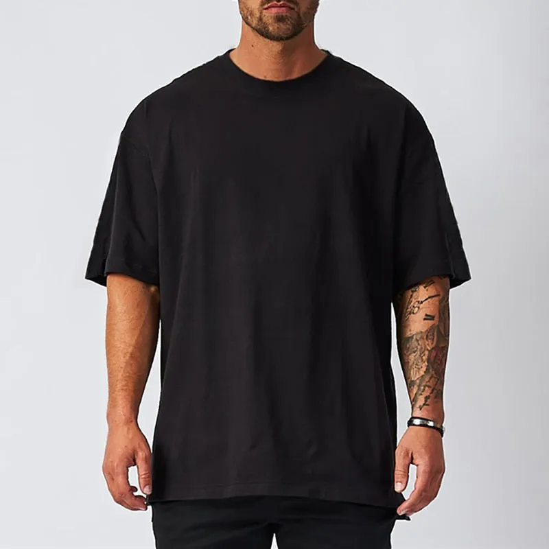 Men minimalist oversized fit t-shirt gym t-shirt loose t-shirt bodybuilding shirt