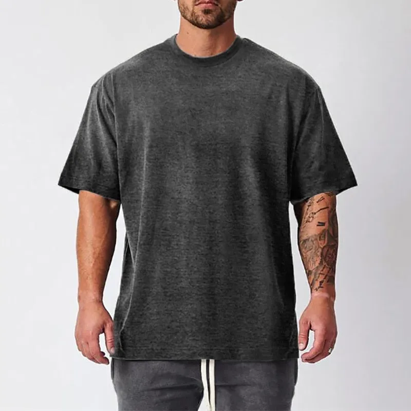 Men minimalist oversized fit t-shirt gym t-shirt loose t-shirt bodybuilding shirt