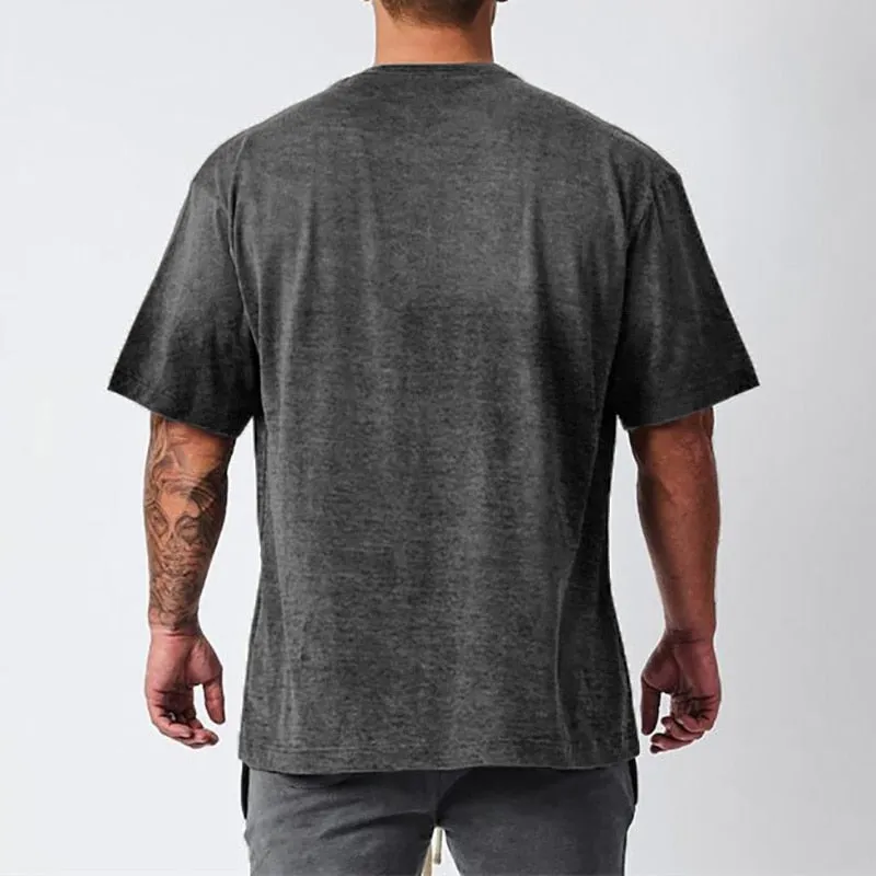 Men minimalist oversized fit t-shirt gym t-shirt loose t-shirt bodybuilding shirt