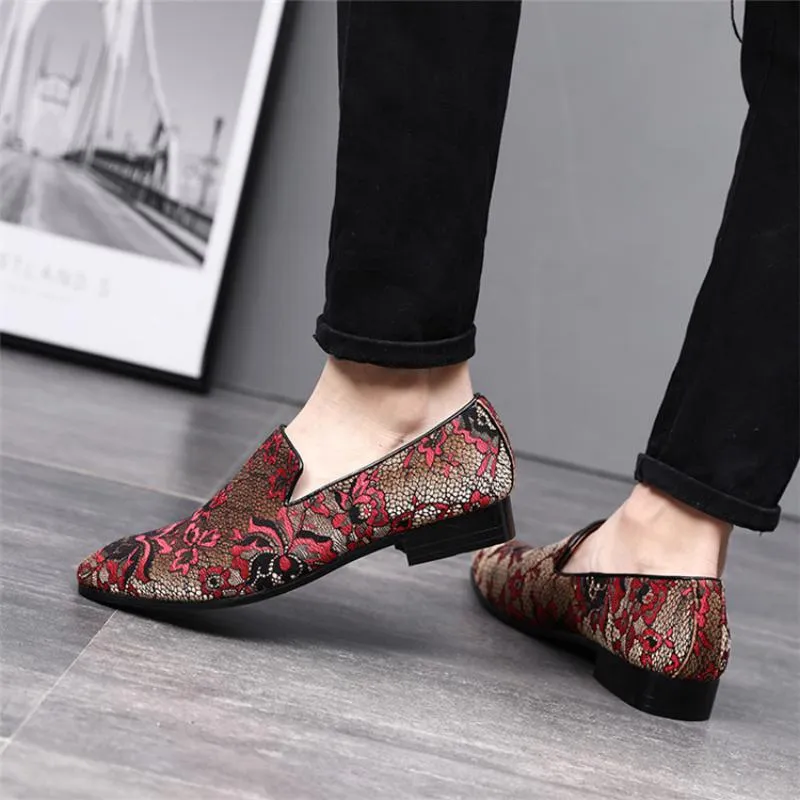 Men's Autumn Casual Loafers With Embroidery | Plus Size