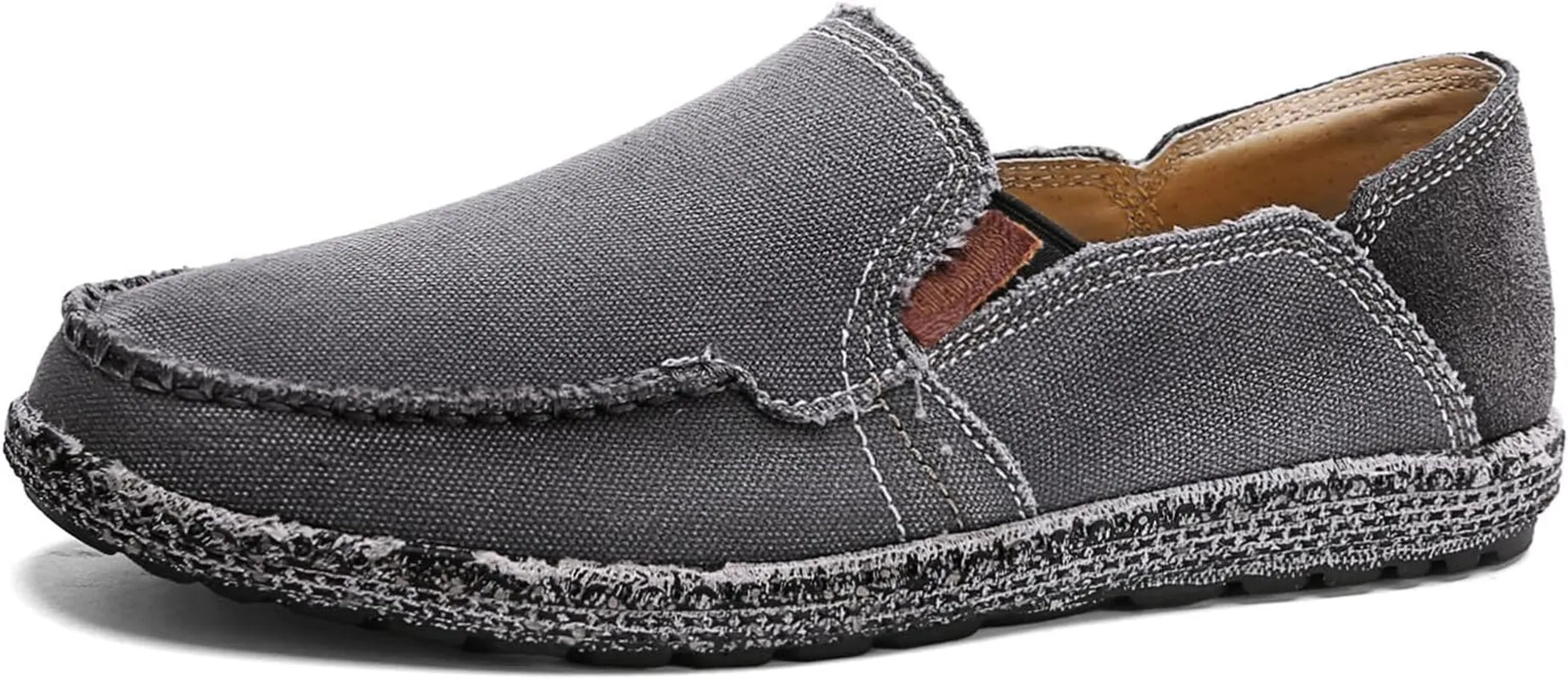 Men'S Slip on Shoes Cloth Shoes Deck Shoes Canvas Leisure Vintage Casual Loafer Boat Shoes