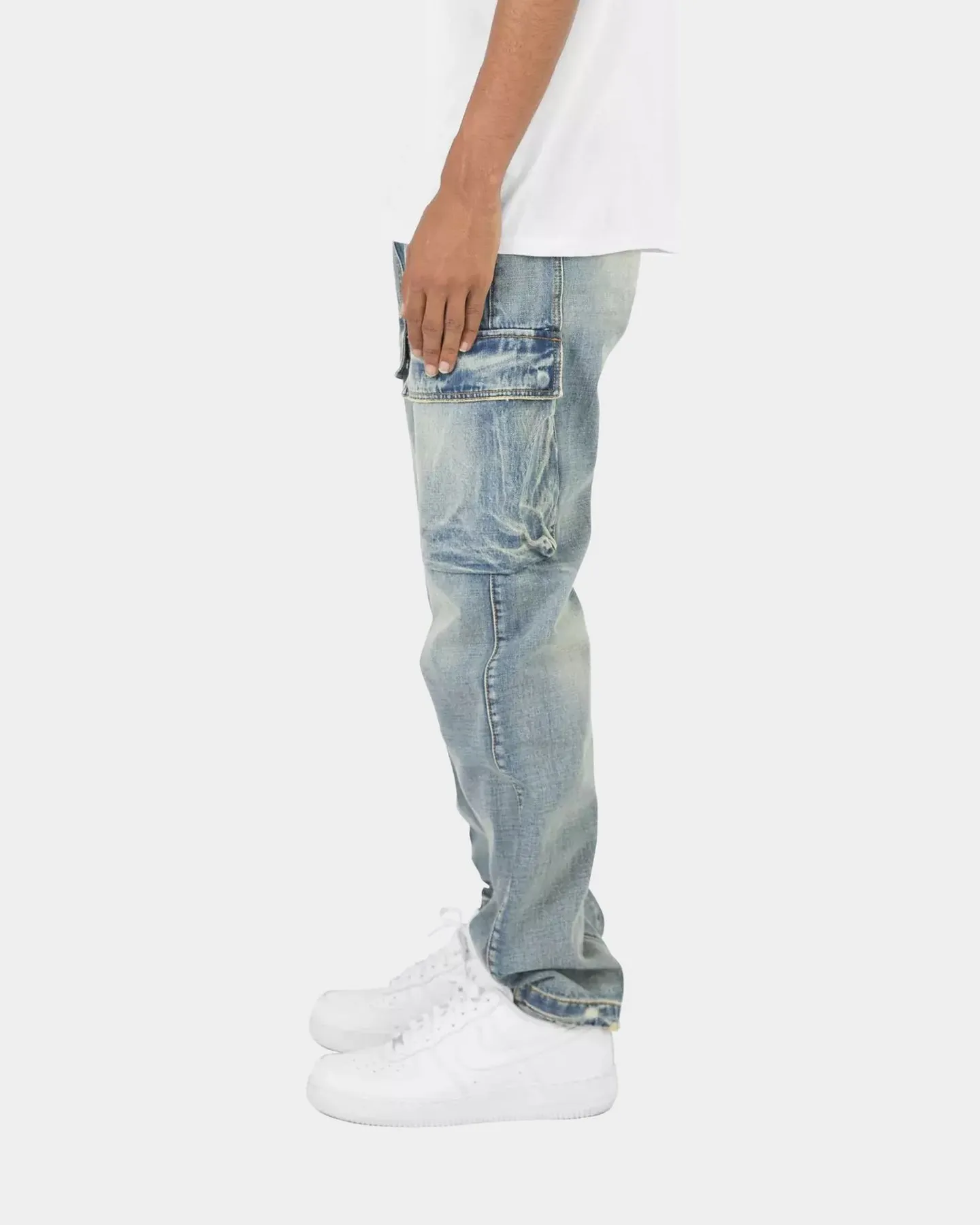 MNML V216 Cargo Denim Jeans Vintage Blue