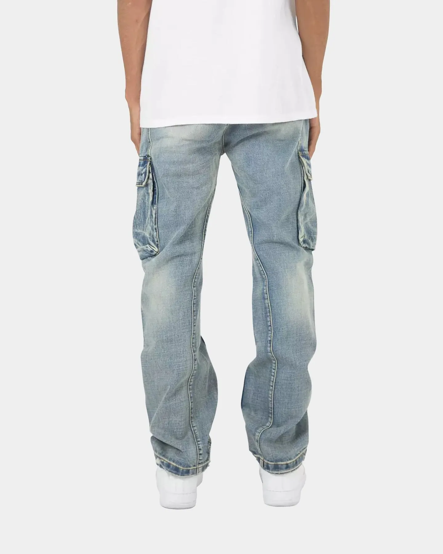 MNML V216 Cargo Denim Jeans Vintage Blue