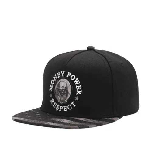 Money Power Respect Black Snapback Cap