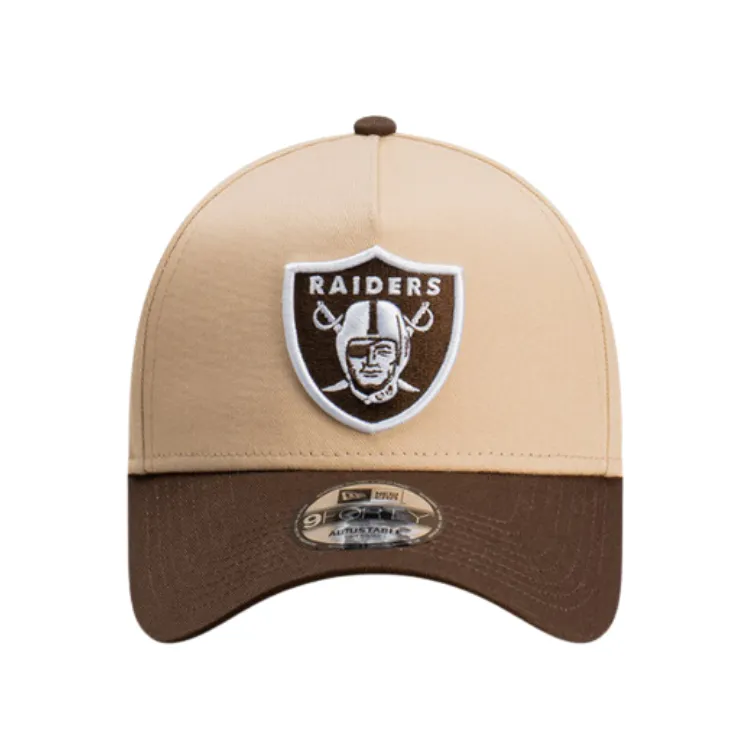 New Era Las Vegas Raiders 9FORTY A Frame Cap - Oatmilk/Walnut