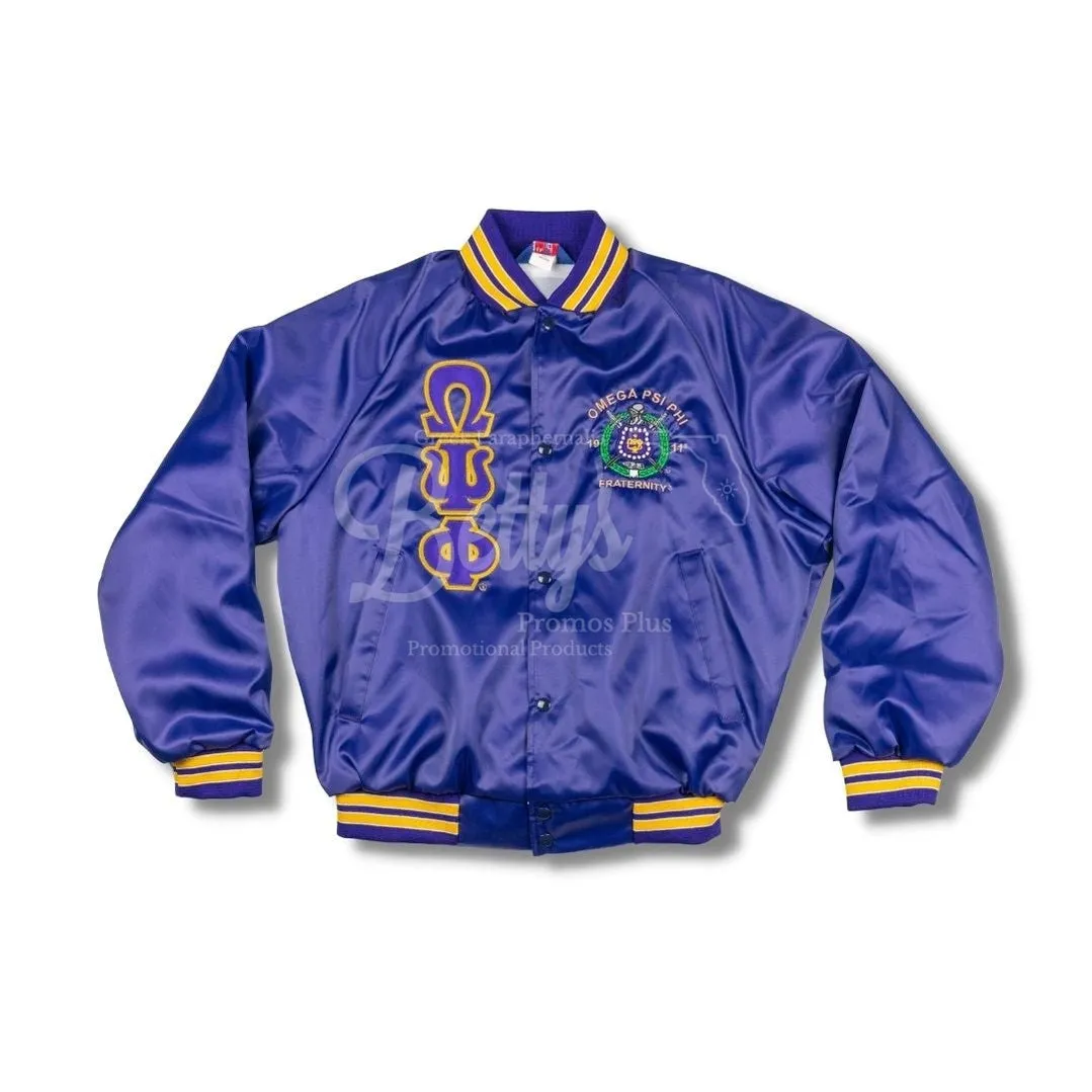 Omega Psi Phi ΩΨΦ Satin Bomber Jacket