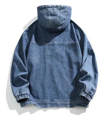 ORDERLINE Retro Denim Pullover Hoodie