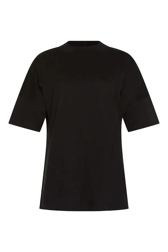 Organic Cotton Drop Shoulder Tee - Black