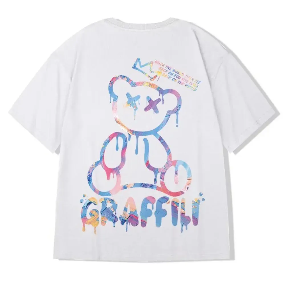 Oversized bear print Graffili tees