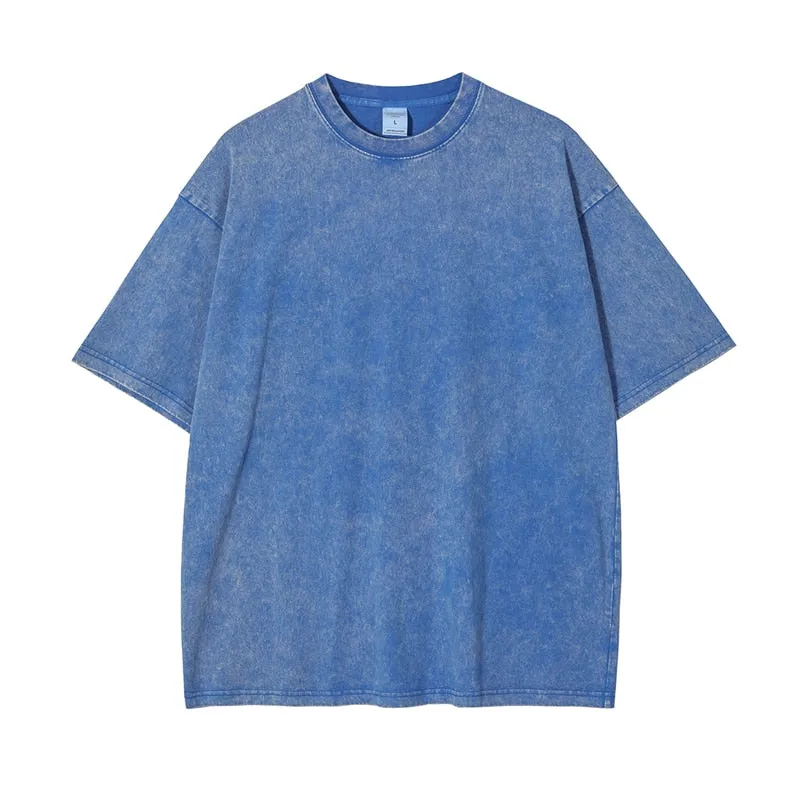 Oversized fit crew neck tee with marble wash- new