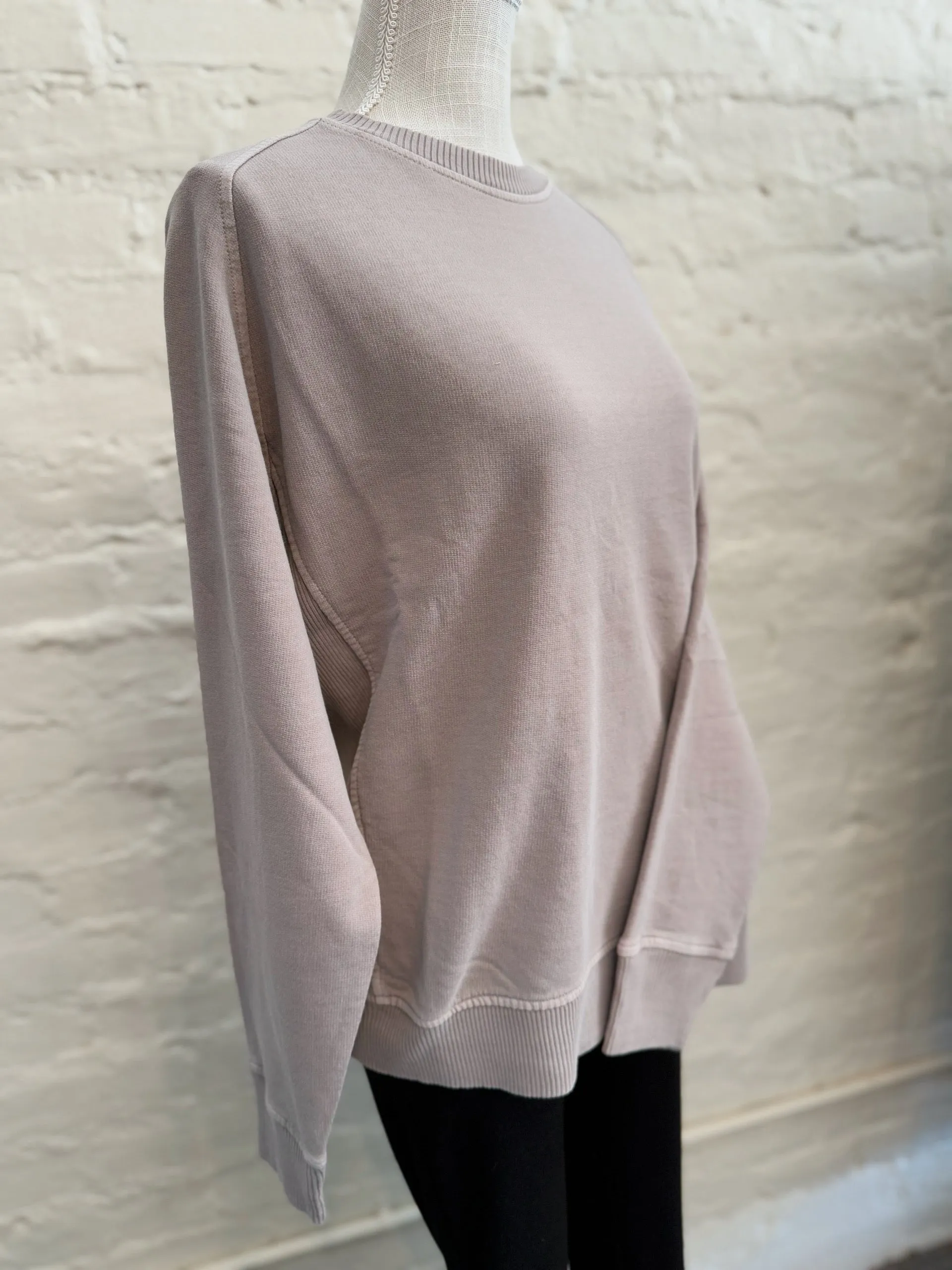 Oversized Mineral Washed Pullover - Ash Mocha