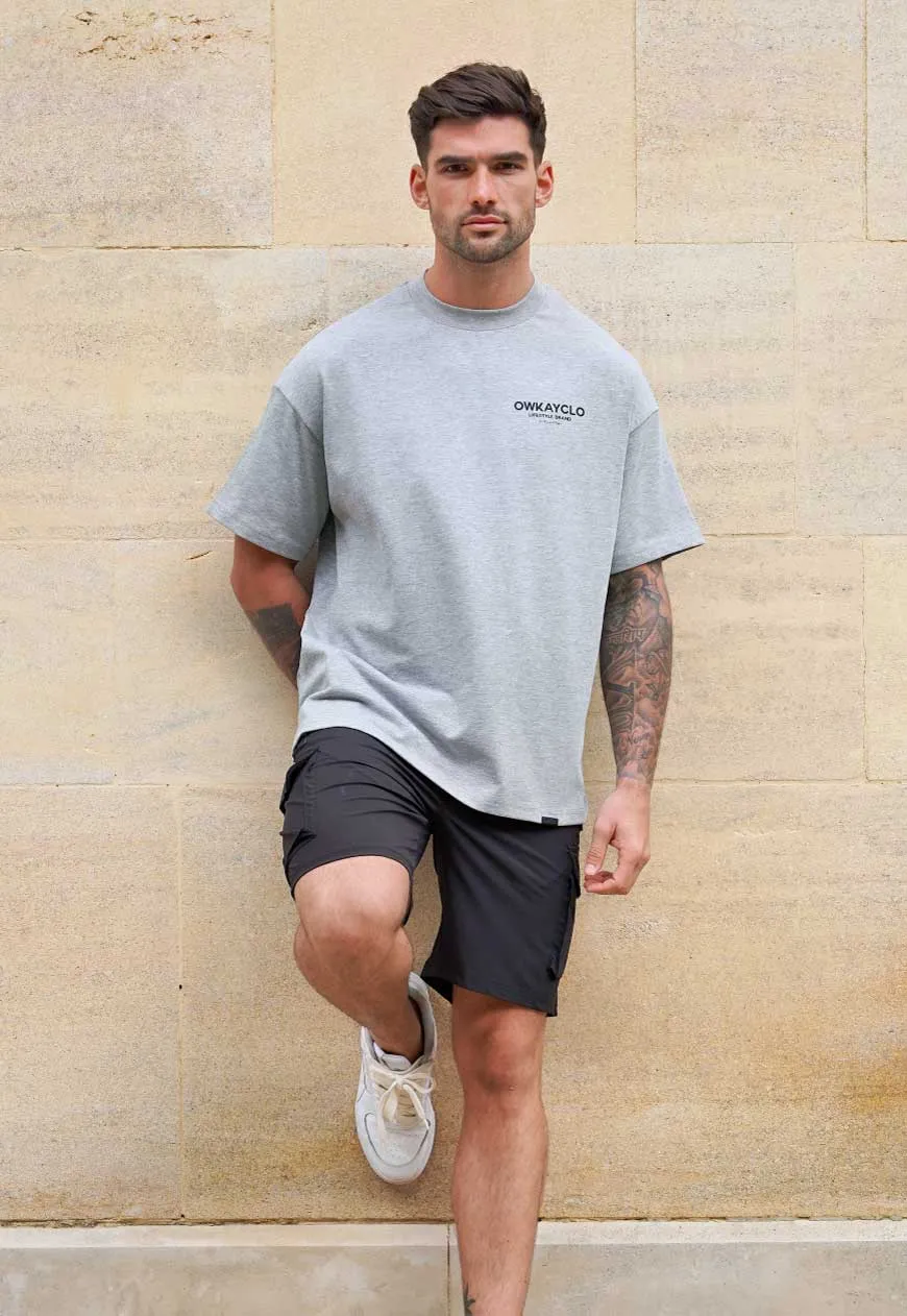 OVERSIZED T-SHIRT BRAND - HEATHER GREY