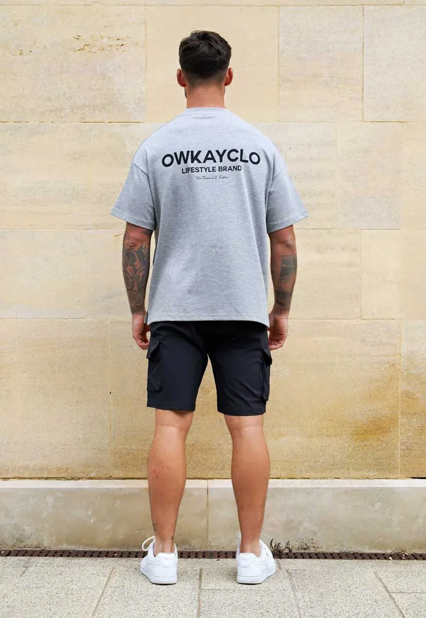 OVERSIZED T-SHIRT BRAND - HEATHER GREY