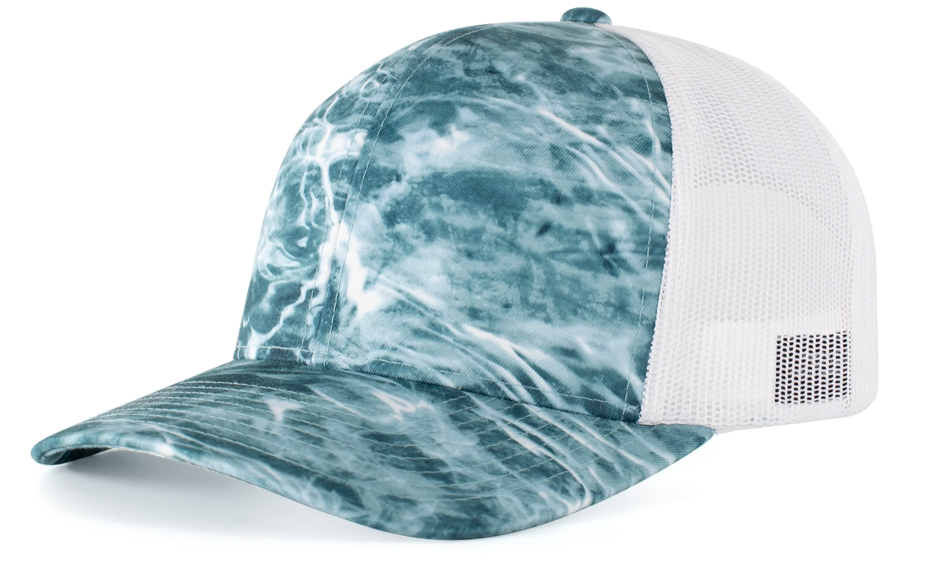 Pacific Headwear Elements Aqua Camo Trucker Snapback Cap