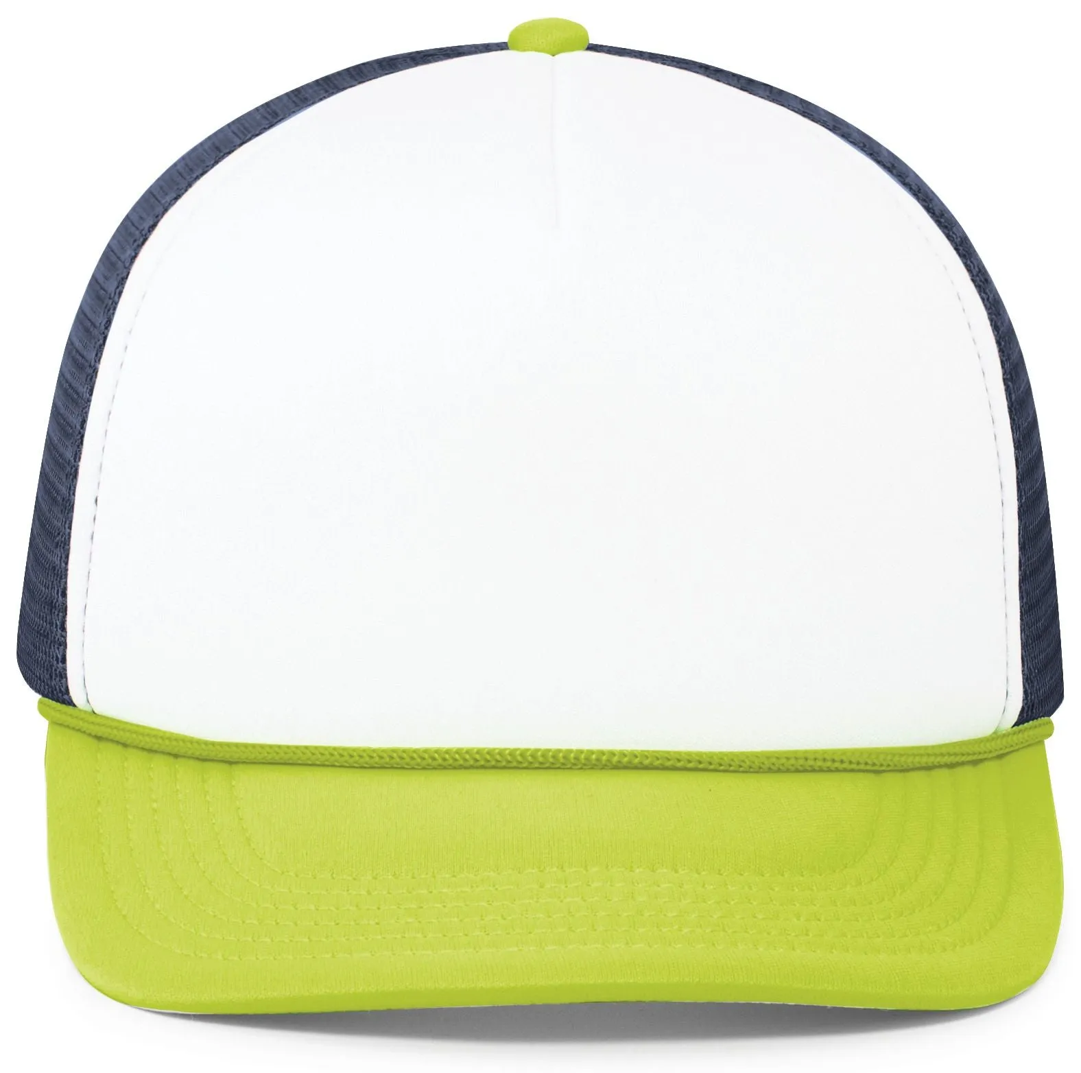 Pacific Headwear Foamie Fresh Trucker Cap - White/Navy/Chartruese