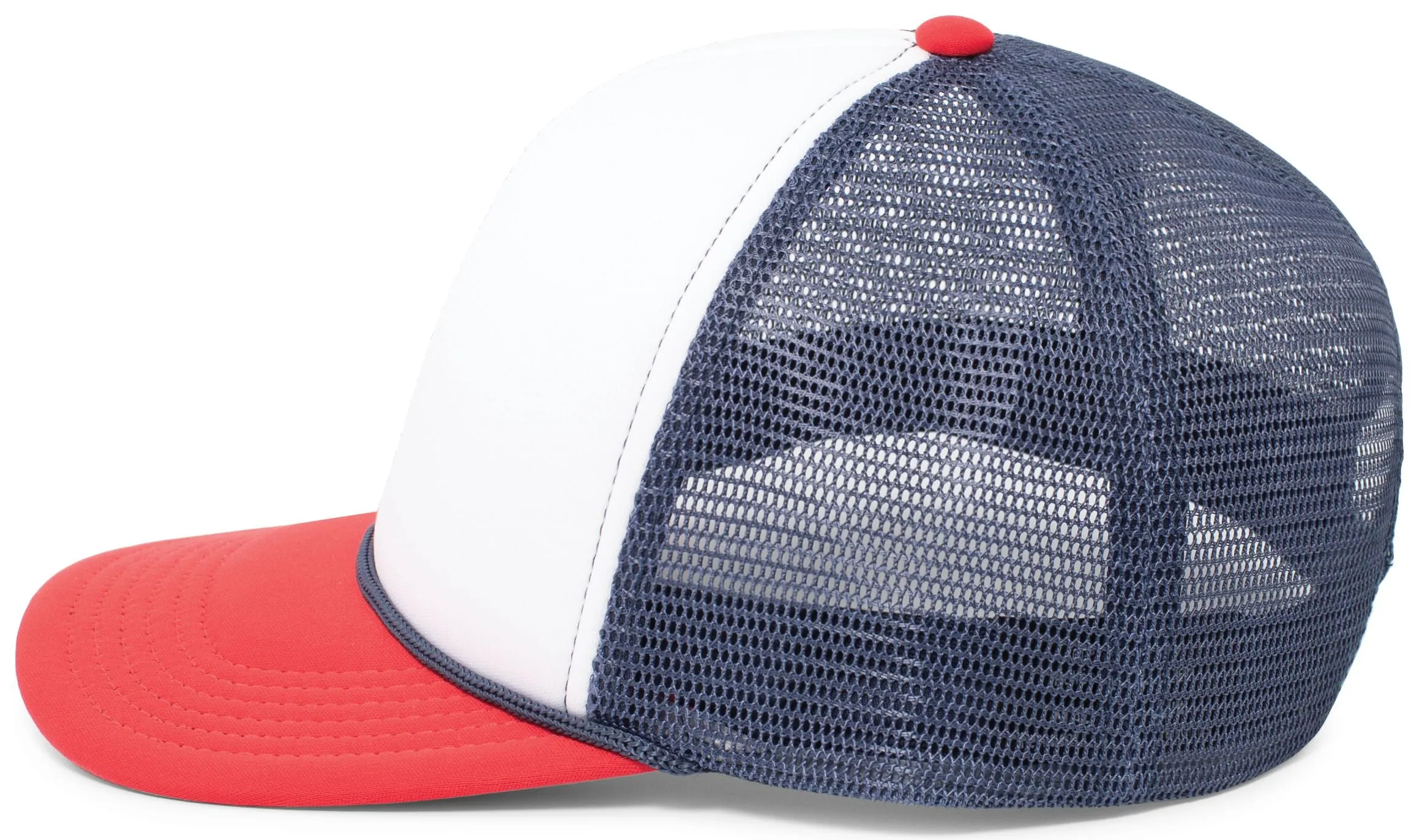 Pacific Headwear Foamie Fresh Trucker Cap - White/Navy/Red