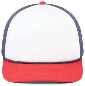 Pacific Headwear Foamie Fresh Trucker Cap - White/Navy/Red