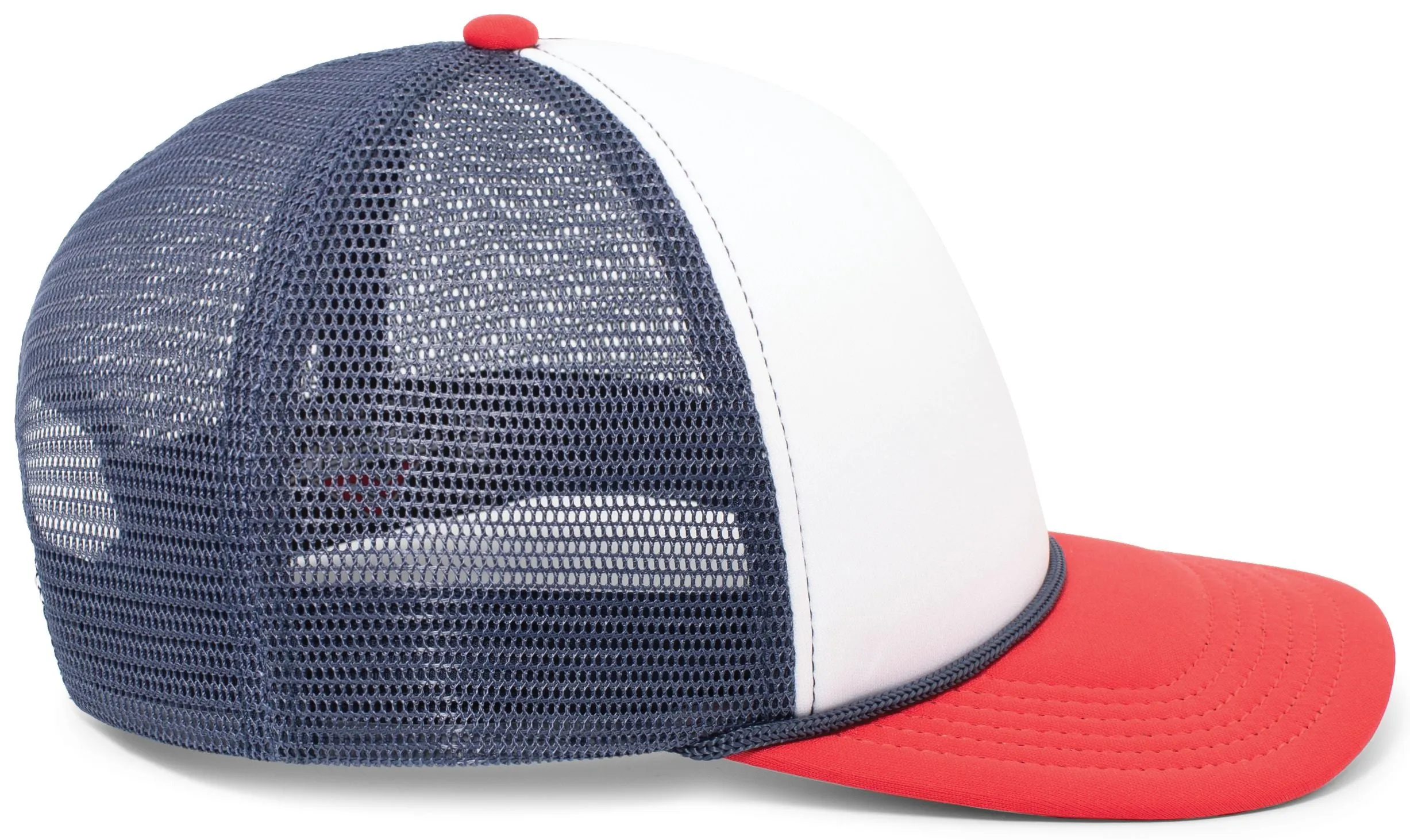 Pacific Headwear Foamie Fresh Trucker Cap - White/Navy/Red