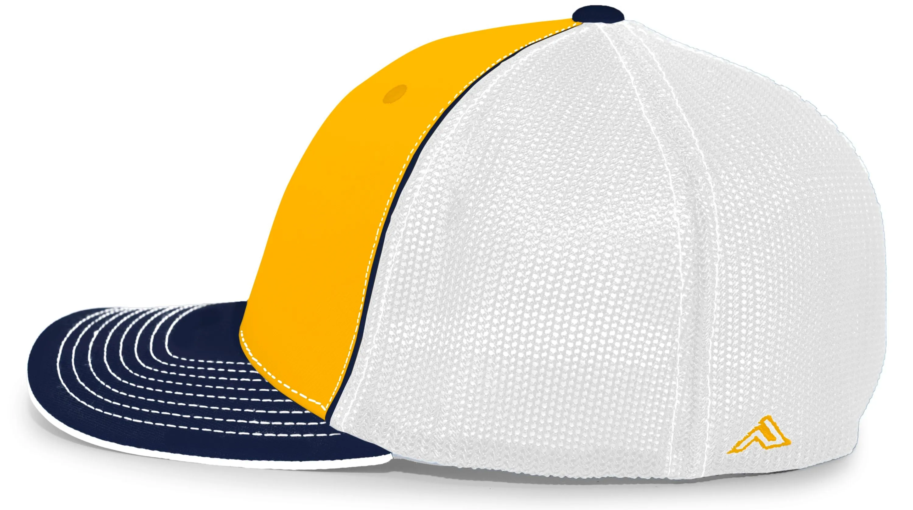 Pacific Headwear Trucker PacFlex Cap - Gold/White/Navy